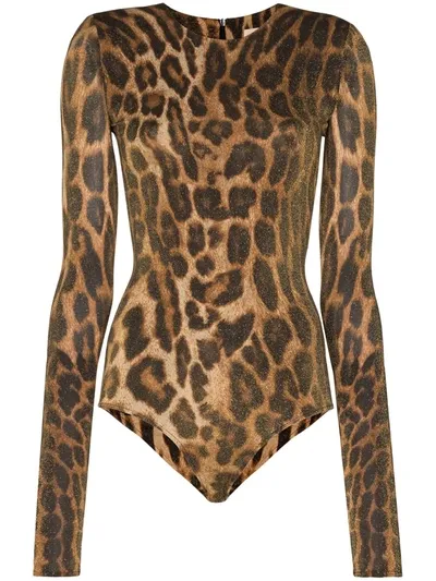 Alexandre Vauthier Leopard-print Bodysuit In Black