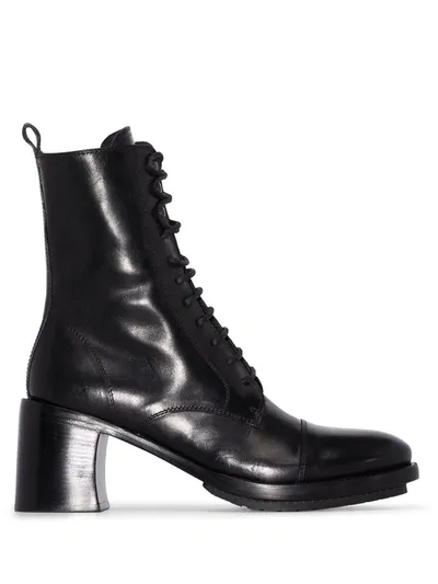 Ann Demeulemeester Lace-up Ankle Boots In Black