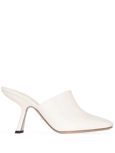 Nicholas Kirkwood White Alba 90 Leather Mules In Neutrals