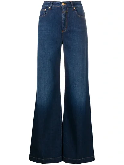 Closed Glow-up High-rise Wide-leg Jeans In Blue