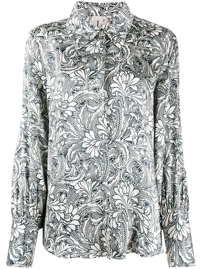 L'autre Chose Floral Print Button-down Shirt In Blue