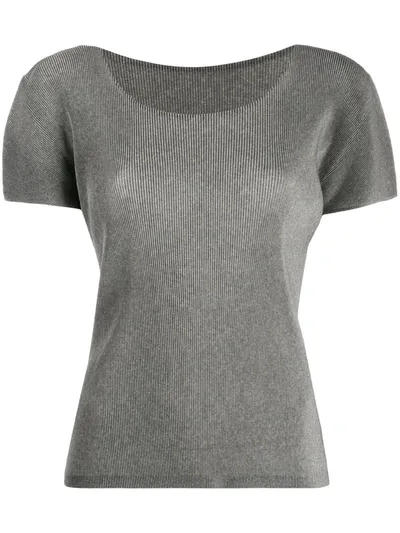 Issey Miyake Semi-sheer Short-sleeved T-shirt In Grey