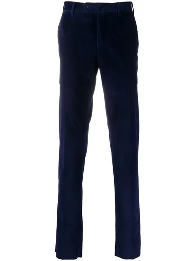 Pt01 Corduroy Straight Leg Trousers In Blue