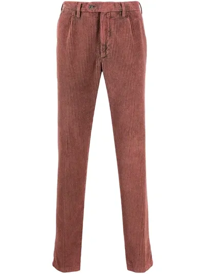 Lardini Corduroy Straight Leg Trousers In Pink