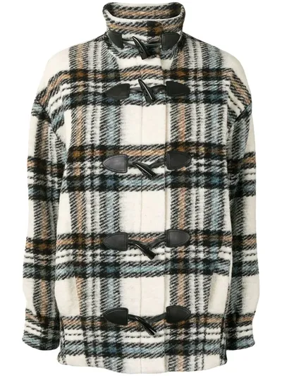 Veronica Beard Cael Plaid Wool Blend Dickey Coat In Ivory