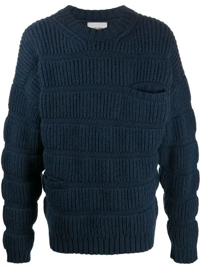 Henrik Vibskov Chunky Wool Knit Jumper In Blue