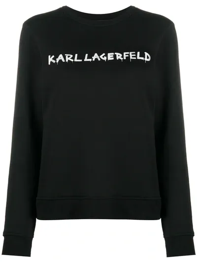 Karl Lagerfeld Women's Sweatshirt Graffiti Logo In Black