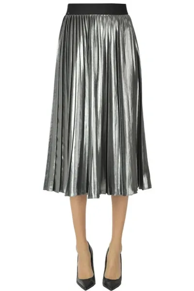 Sportmax Pleated Midi Skirt In Silver