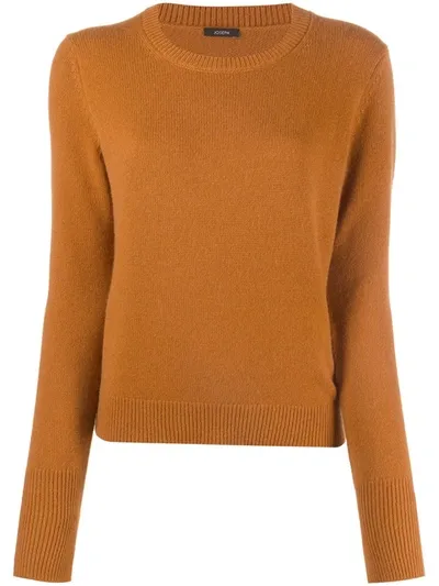 Joseph Ribbed Crew Neck Jumper In Orange