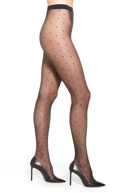 Falke Transparent Black Plumetis Tights 15 Denier