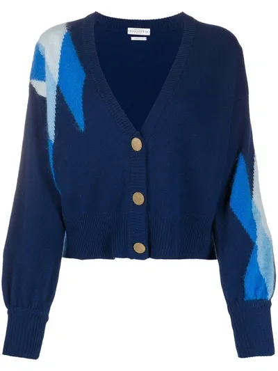 Ballantyne Argyle-detail Cardigan In Blue