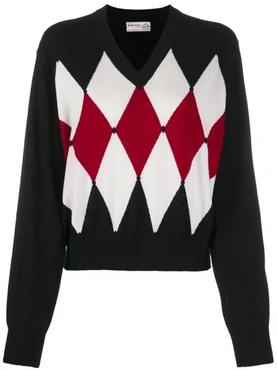 Ballantyne Argyle-detail Jumper In Black