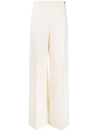 Twinset High-waist Wide-leg Trousers In Neutrals