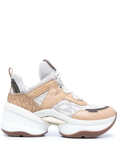 Michael Michael Kors Olympia Sneakers In Neutrals