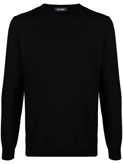 Cenere Gb Round Neck Cashmere-blend Jumper In Black