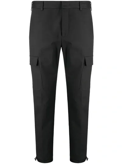 Pt01 Fitted Cargo Trousers In Grey