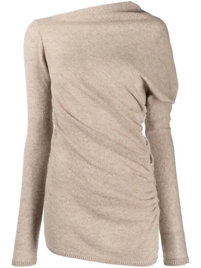 Agnona Knitted Cashmere Top In Neutrals