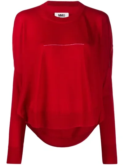 Mm6 Maison Margiela Merino Wool Crewneck Jumper In Red