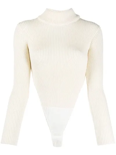 Viktor & Rolf Roll-neck Bodysuit Jumper In White