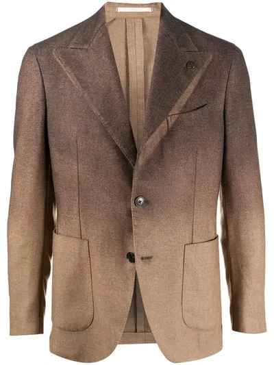 Gabriele Pasini Spray-painted Tailored Blazer In Brown