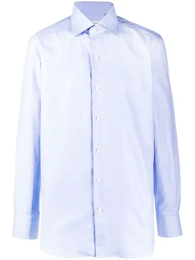 Finamore 1925 Napoli Poplin Shirt In Blue