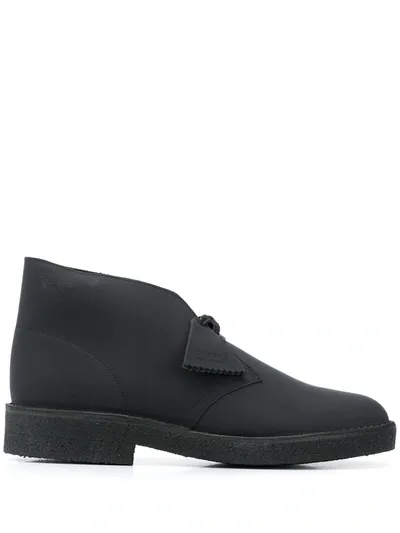 Clarks Originals Matte-leather Desert Boots In Black