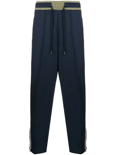 Fred Perry Side Stripe Track Pants In Blue