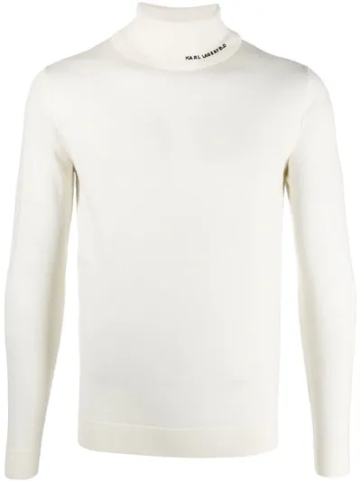 Karl Lagerfeld Logo-embossed Sweater In White