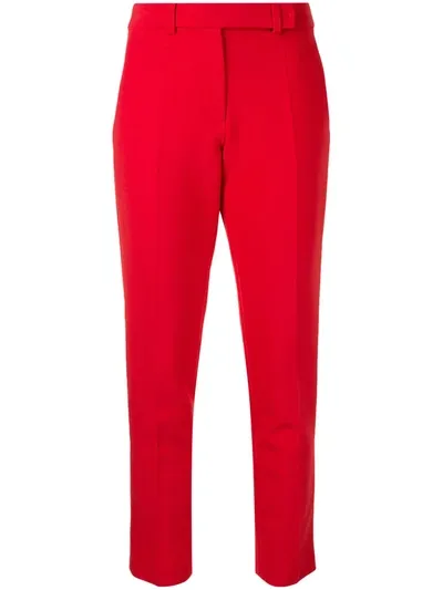 Paule Ka Cropped Straight-leg Trousers In Red