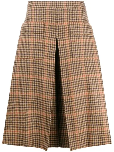 Maison Margiela Gingham Check Wide-leg Shorts In Neutrals