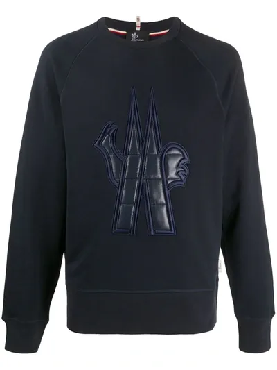 Moncler Logo Patch Sweatshirt In Blue