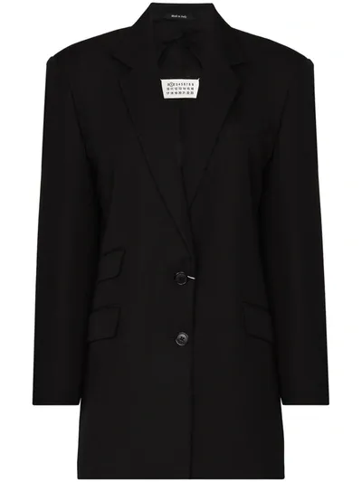 Maison Margiela Oversized Embroidered Blazer In Black