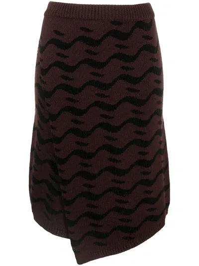 Christian Wijnants Knitted Wrap Skirt In Red