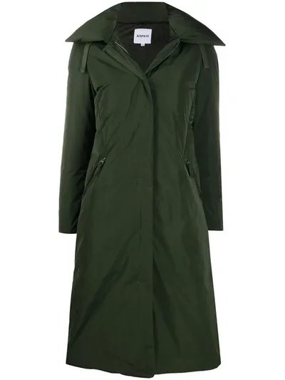 Aspesi Padded Duffle Coat In Green