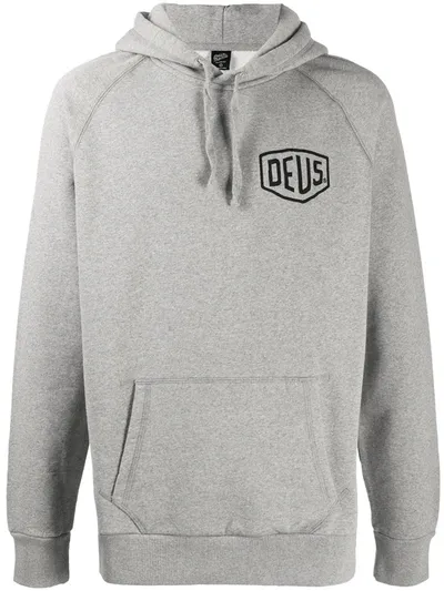 Deus Ex Machina Logo Print Hoodie In Grey