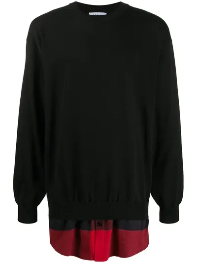 Moschino Plaid Hem Jumper In Black