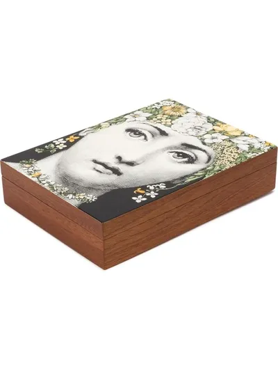 Fornasetti Flora Wooden Box In Brown