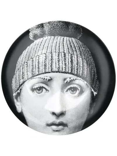 Fornasetti T&v Printed Decorative Plate In White