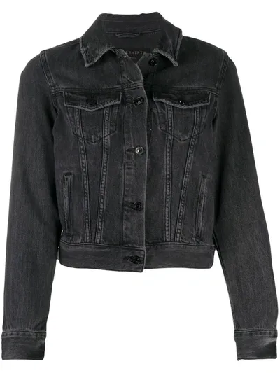 Allsaints Hay Denim Jacket In Washed Black