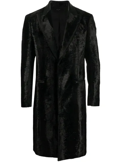 Amiri Single-breasted Fitted Coat In Black