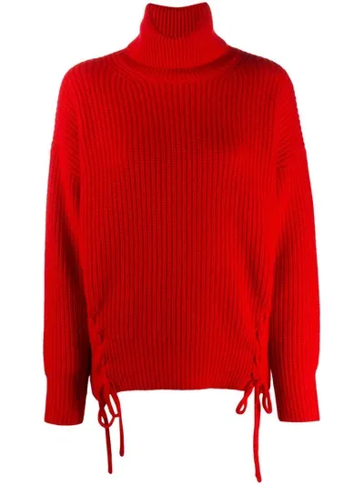 P.a.r.o.s.h Ribbed Knit Roll-neck Jumper In Red