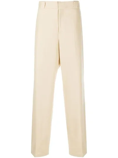 Paura Straight-leg Wool Trousers In Neutrals