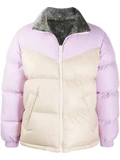 Paura Reversible Padded Puffer Jacket In Neutrals