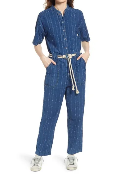 Ag Emery Rope Belt Cotton Jumpsuit In Atlas Indigo