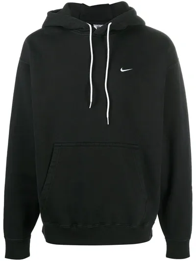 Nike Logo-embroidered Hoodie In Black