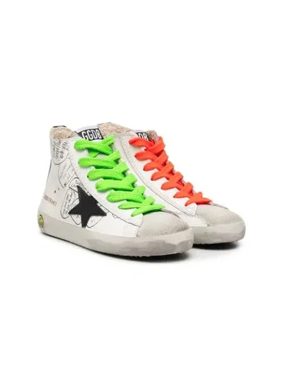 Golden Goose Kids' Francy Leather High-top Sneakers In White