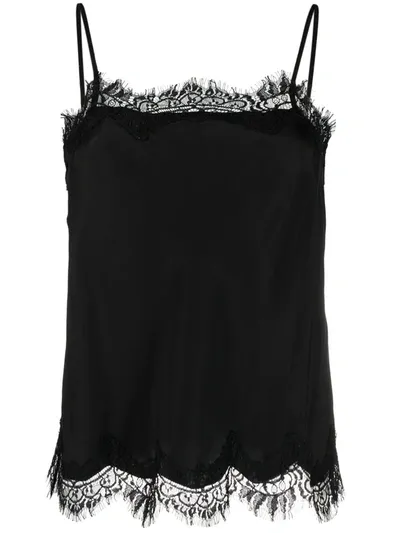 Gold Hawk Lace-trim Camisole In Black