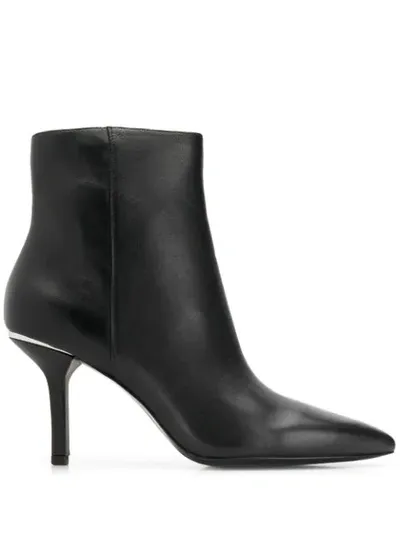 Michael Kors Katerina High Heels Ankle Boots In Black Leather