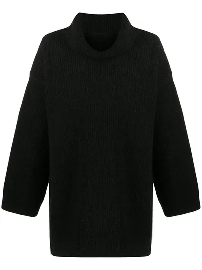 Marni Oversize Roll-neck Jumper In Black