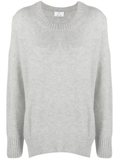 Allude Side-slit Sweater In Grey